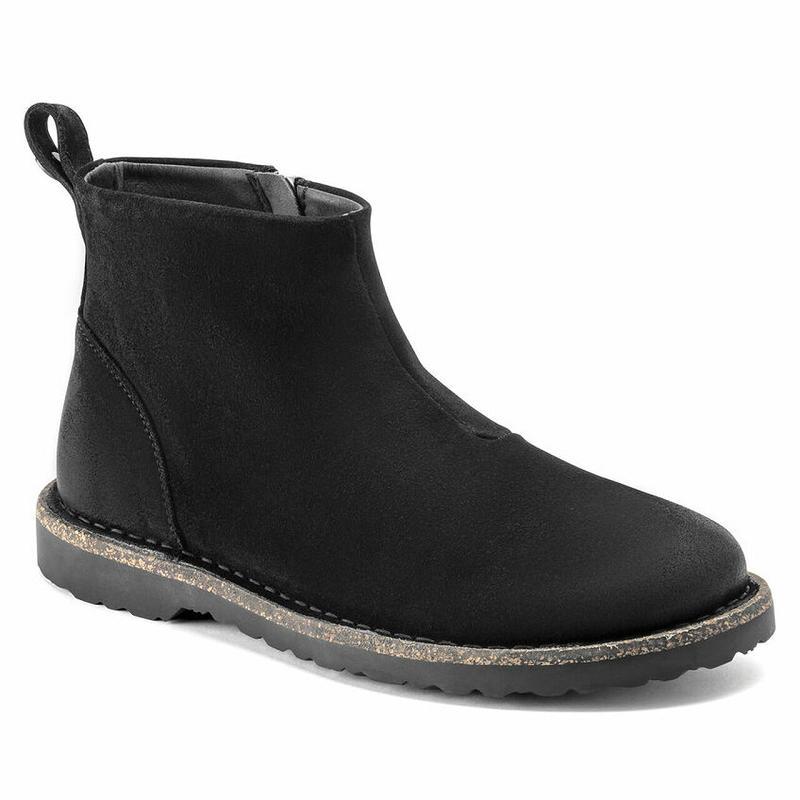 Birkenstock Melrose Ruskind Læder Støvler Dame Sort | DK 338DFM